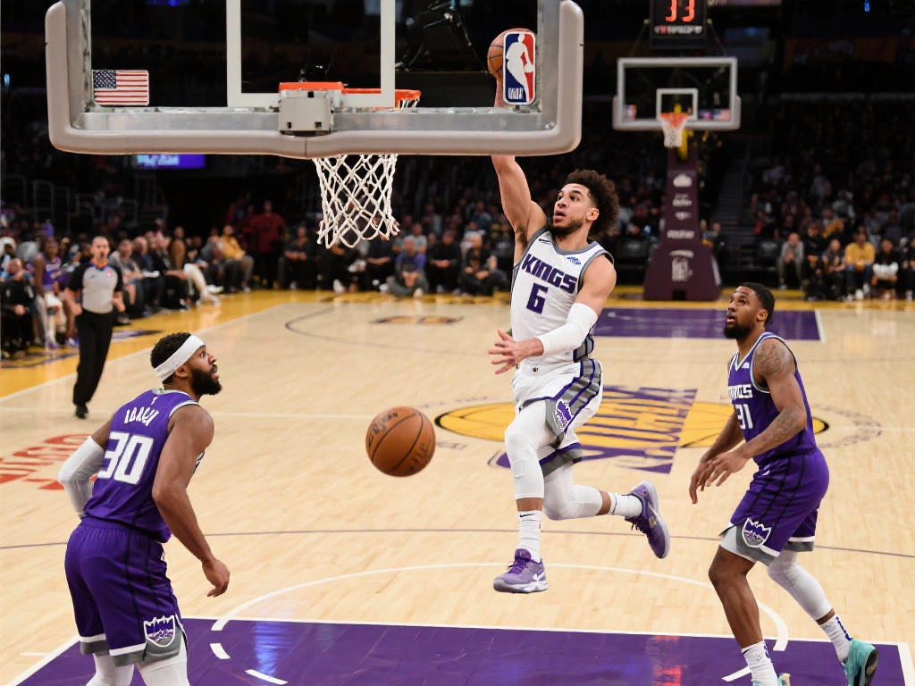 以本场比赛为例，国王队在第二节的一次快攻