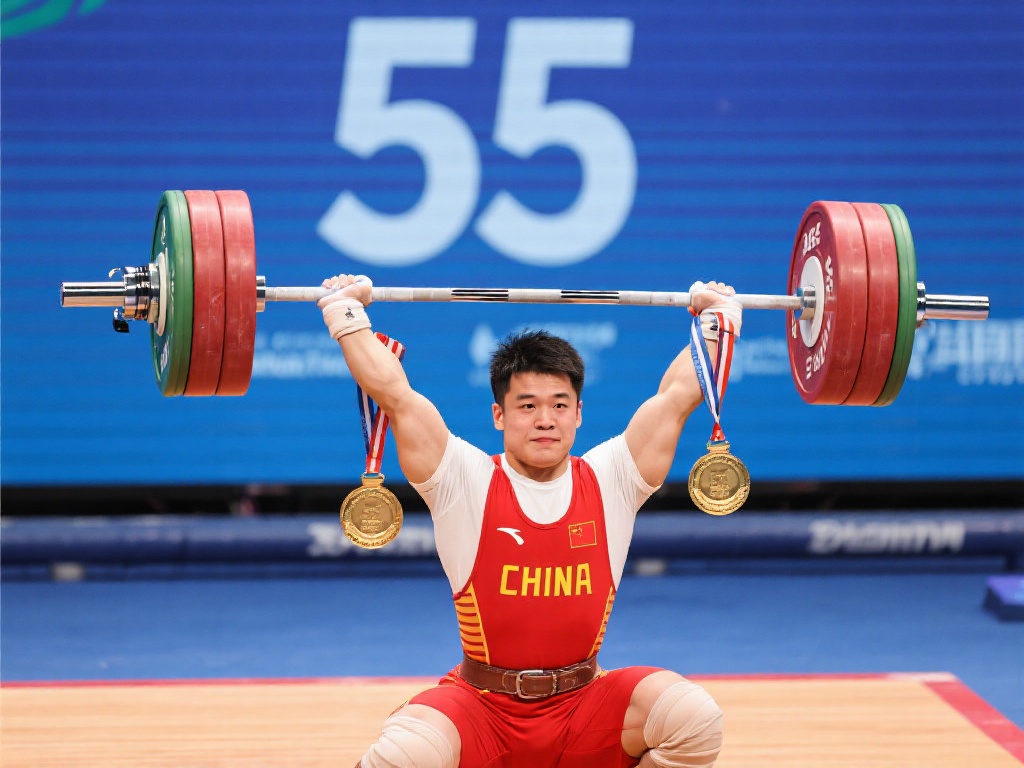 王威东称霸举重男子55公斤级,勇夺双金 王威东在男子55公斤级的出色表现,不仅仅