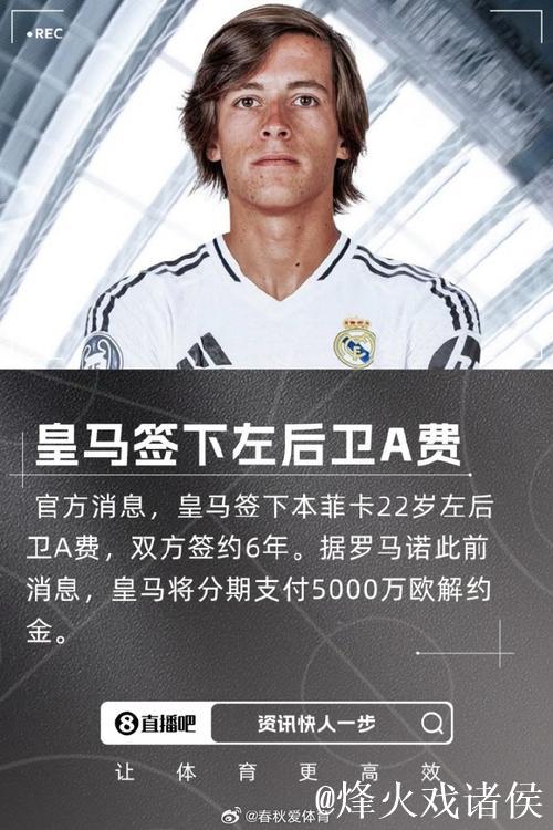 官方:皇马5000万欧签本菲卡左后卫A,曼联享20%转会分成 官方:皇马5000万欧签本菲卡左后卫A,曼联享20%转会分成